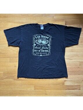 2000s Vintage Las Vegas Old School Dice Graphic T-Shirt Black Gildan Men’s XL